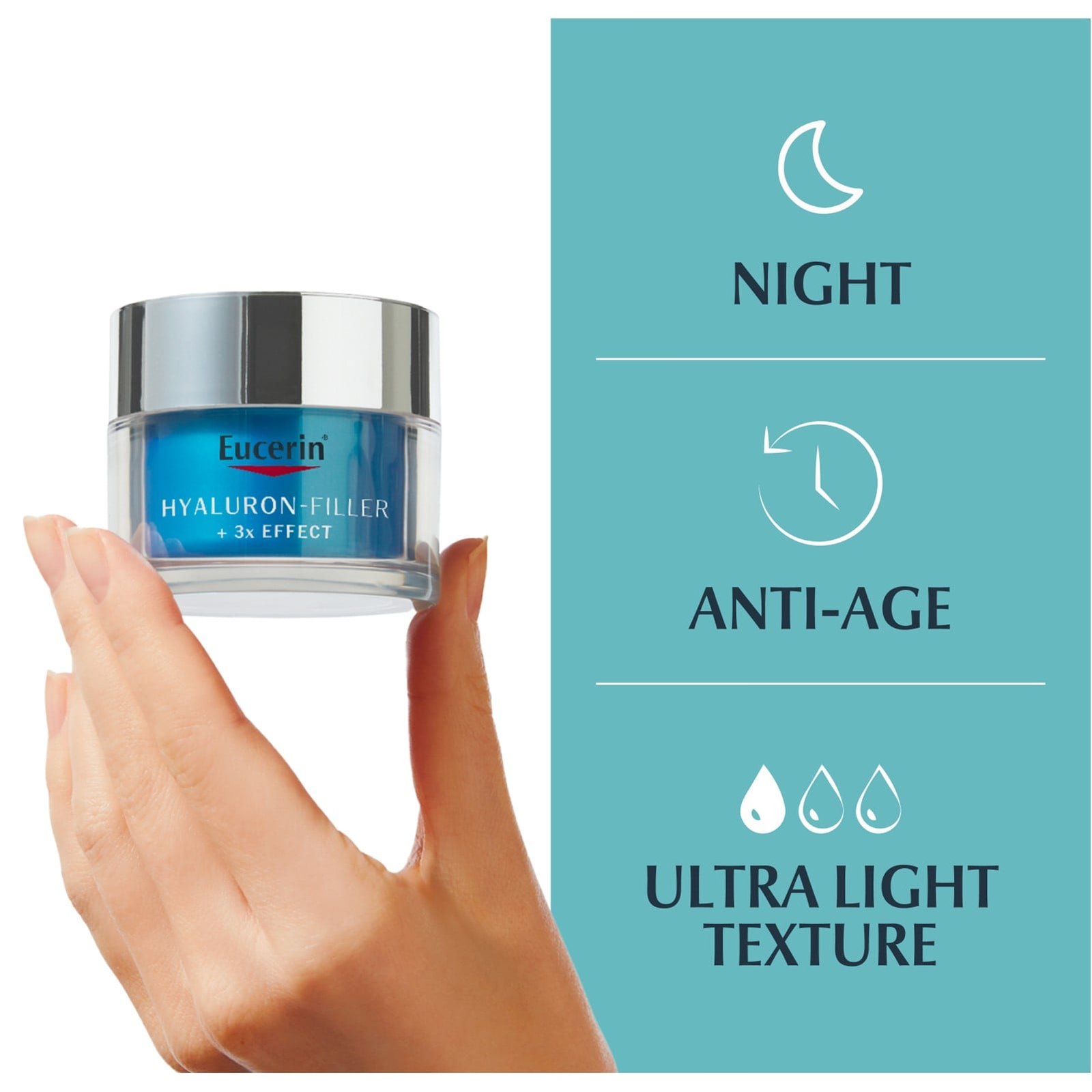 Hyaluron-Filler 3x Effect Soin de Nuit Booster d'Hydratation Gel Crème